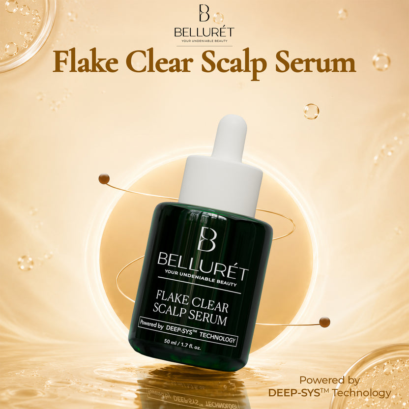 Model applying clean formulated face serum to cheek